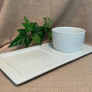 White Porcelain Coupe Serving Set Bowl & Plate